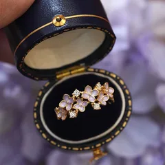 4 PCS/Package New Style Flowers Rings For Women In Alloy With Electroplated Finish 3