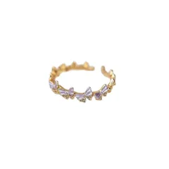 4 PCS/Package New Style Flowers Rings For Women In Alloy With Electroplated Finish 5