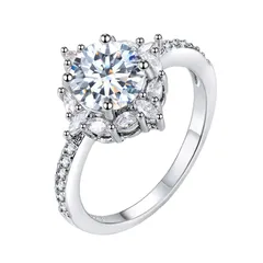 New Style Flowers Ring For Unisex Featuring Electroplated Alloy With Zircon Inlay 5