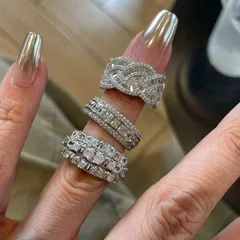 New Style Round Gold Ring For Women Featuring Electroplated Alloy With Rhinestones Inlay 3