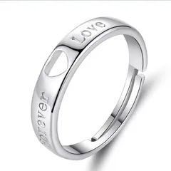 Korean Style Simple LOVE Couple Ring Pair Of Fashionable Loving LOVE Letter Opening Adjustable Pair Ring Jewelry 2