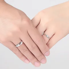 Korean Style Simple LOVE Couple Ring Pair Of Fashionable Loving LOVE Letter Opening Adjustable Pair Ring Jewelry 4