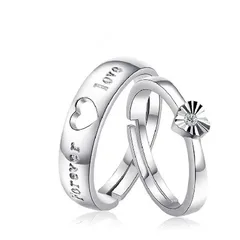 Korean Style Simple LOVE Couple Ring Pair Of Fashionable Loving LOVE Letter Opening Adjustable Pair Ring Jewelry 5