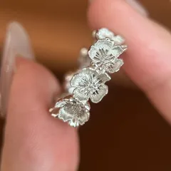 Lace Brushed Open Rings For Women In Silver, Electroplated Copper Material