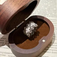 Lace Brushed Open Rings For Women In Electroplated Copper With Zircon Inlay