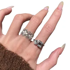Lace Brushed Open Rings For Women In Electroplated Copper With Zircon Inlay 5