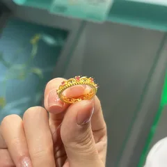 Lace Copper Ring For Women With Electroplated Gold Plating, Perfect For Spring 5