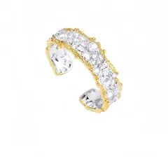 Lace Open Rings For Unisex Featuring Electroplated Gold Copper Design