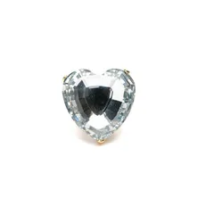 Heart Shape Open Ring For Women, Electroplated Alloy With Rhinestones, Lady Style, 1 Piece 2