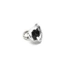 Heart Shape Open Ring For Women, Electroplated Alloy With Rhinestones, Lady Style, 1 Piece 4