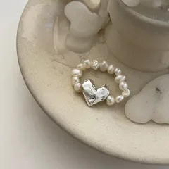 Heart Shape Ring For Women Featuring Electroplated Design With Imitation Pearl, 1 Piece In Ins风 Style 2