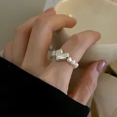 Heart Shape Ring For Women Featuring Electroplated Design With Imitation Pearl, 1 Piece In Ins风 Style 4