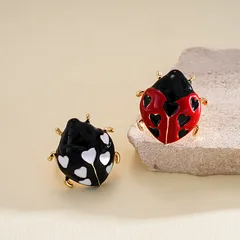 Ladybugs Ring For Women In Golden Plated Alloy With 0.03µm Thick Enamel Coating 4