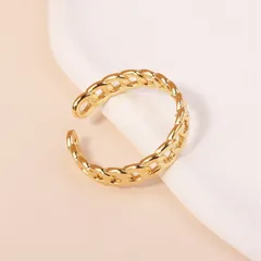 Leaves Open Rings For Unisex Featuring New Style Metal Design With Golden Electroplated Finish 2