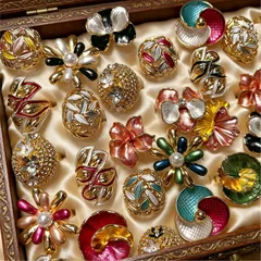 Leaves Pattern Women Rings For Elegant Style, Zinc Alloy With KC Golden Plated Coating 0.03µm Featuring Rhinestones Inlay 2