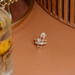 Light Luxury Copper Zircon Ring Women's Elegant High-end Sense Opening Adjustable Super Flash Ring Simple Internet Celebrity Ins Style 4
