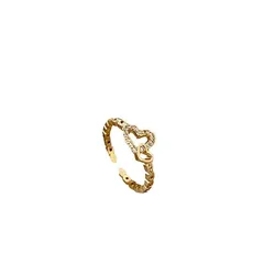 Light Luxury Copper Zircon Ring Women's Elegant High-end Sense Opening Adjustable Super Flash Ring Simple Internet Celebrity Ins Style 5