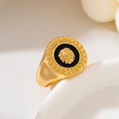 Lion Ring For Women In Zinc Alloy With Golden Plated Electroplated Finish Featuring Enamel Craftsmanship 2
