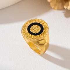 Lion Ring For Women In Zinc Alloy With Golden Plated Electroplated Finish Featuring Enamel Craftsmanship 4