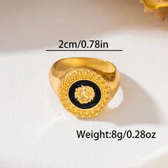Lion Ring For Women In Zinc Alloy With Golden Plated Electroplated Finish Featuring Enamel Craftsmanship 5