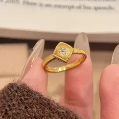 Lucky Heart Adjustable Ring For Women In Cute Style, Made Of Copper With Zircon Inlay 4