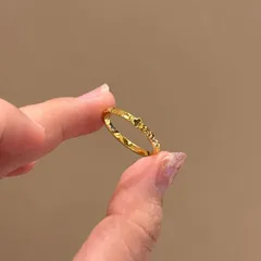 Lucky Heart Open Ring For Women In Gold Electroplated Copper, Perfect For Summer 3