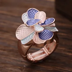 Lucky Heart Ring For Women In Silver Zinc Alloy Featuring Enamel Craftsmanship 2
