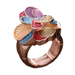 Lucky Heart Ring For Women In Silver Zinc Alloy Featuring Enamel Craftsmanship 5