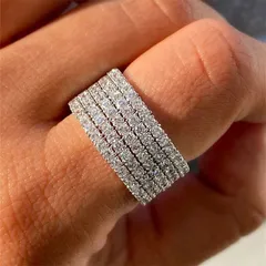 Geometric Copper Ring For Women Featuring Zircon Inlay, Perfect For Banquet Occasions