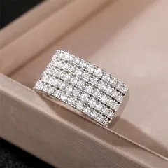 Geometric Copper Ring For Women Featuring Zircon Inlay, Perfect For Banquet Occasions 4