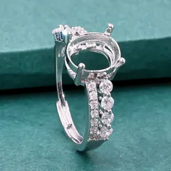 Luxurious Irregular Open Ring For Unisex Featuring Copper Material With Zircon Inlay 4
