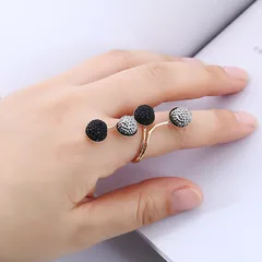 For Women Light Grey Alloy Open Ring Featuring Asymmetrical Design With Resin Rhinestones, 1 Piece 2