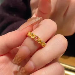 Luxurious Open Ring For Women In Gold Electroplated Copper