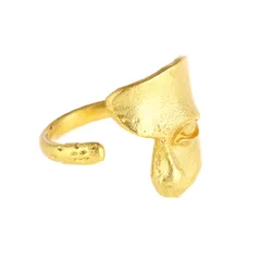 Matte Matte Matte Silver Mask Ring Men's Fashionable Cold Style Open Ring Women's Hip-Hop Face Finger Ring 5