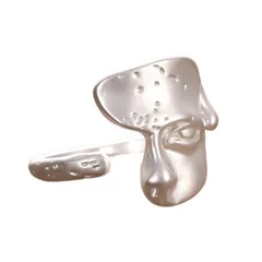 Men's Cool Open Ring Women's Face Ring Cartoon Character Design Matte Silver Mask Ring 3