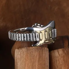 Men's Ring Electric Guitar Rock Punk Style Female Niche Design Hip Hop Adjustable Index Finger Ring