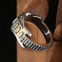 Men's Ring Electric Guitar Rock Punk Style Female  Niche Design Hip Hop Adjustable Index Finger Ring 2