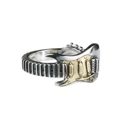 Men's Ring Electric Guitar Rock Punk Style Female  Niche Design Hip Hop Adjustable Index Finger Ring 5