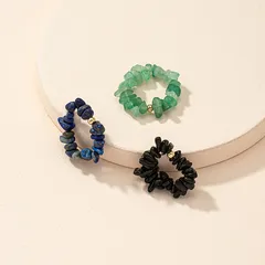 Minimalist Style Handmade Alloy Women's Ring, Inlaid With Natural Stones, Featuring A Fruit Pattern Design