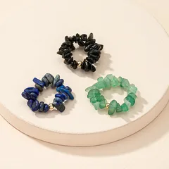 Minimalist Style Handmade Alloy Women's Ring, Inlaid With Natural Stones, Featuring A Fruit Pattern Design 2