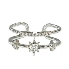 Minimalist Irregular Starburst Unisex Open Ring For Women Versatile Stylish Small Batch Stacking Index Finger Ring 5