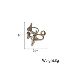 Elegant Simple Style Streetwear Star Alloy Plating Women's Open Rings 2