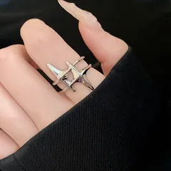 Elegant Simple Style Streetwear Star Alloy Plating Women's Open Rings 3