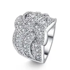 Morning Wisdom Blue Sapphire Ring Electroplated Diamond Embedded Women Style Fashion Jewelry Accessory For Online Retail 3