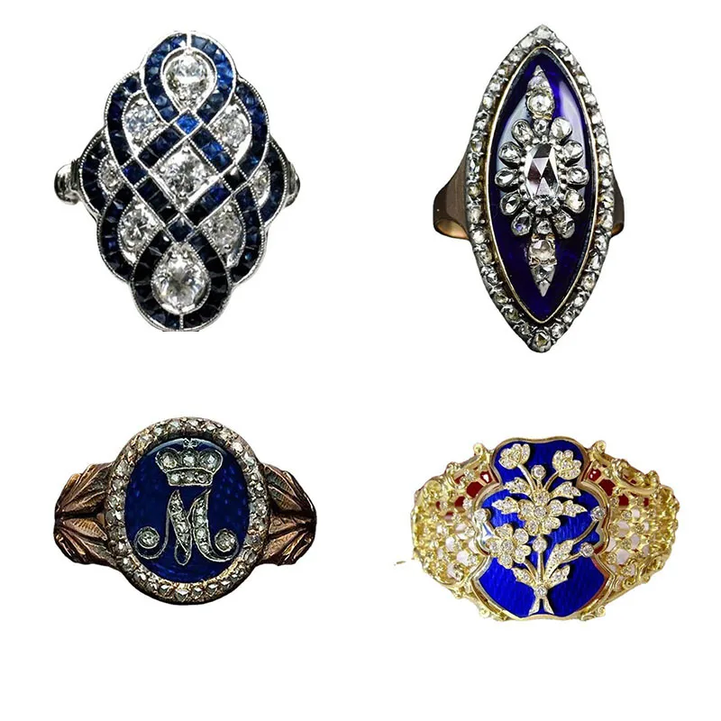 Mornings Wisdom Fashion Rings Nordic Style Full Of Diamonds Hollow Carved Craft Alloy Unisex Vintage Style Star Pattern 5