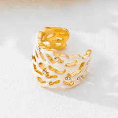 Multicolor Coral Open Rings For Women In Zinc Alloy Featuring Electroplated Finish 2