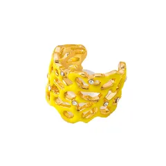 Multicolor Coral Open Rings For Women In Zinc Alloy Featuring Electroplated Finish 5