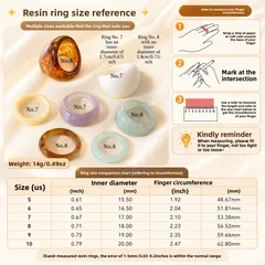 Set Of 7 Multicolor Geometric Resin Rings For Unisex Wear 4