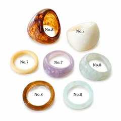 Set Of 7 Multicolor Geometric Resin Rings For Unisex Wear 5