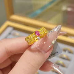 Luxurious Natural Pink Bow Tie Ring For Women In Copper With Crystal Inlay, Featuring Electroplated Finish 3